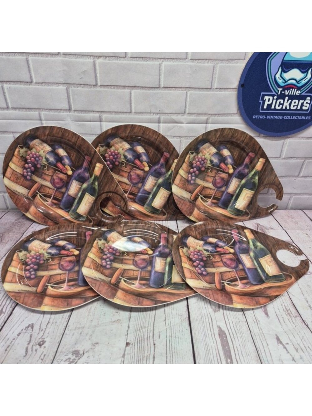 Susan Winget for Keller Charles Melamine Appetizer‎ Cocktail Plates~Lot Of 6